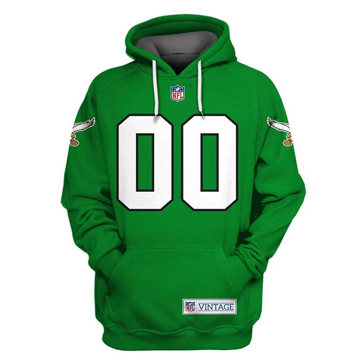 Nfl Philadelphia Eagles Custom Name And Number 3D Hoodie Nfl Philadelphia Eagles Custom Name And Number 3D Hoodie