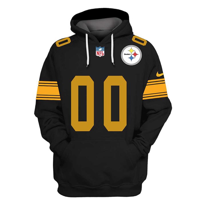 Nfl Pittsburgh Steelers Custom Name And Number 3D Hoodie Nfl Pittsburgh Steelers Custom Name And Number 3D Hoodie