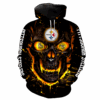 Nfl Skull Pittsburgh Steelers 3D All Over Print Hoodie