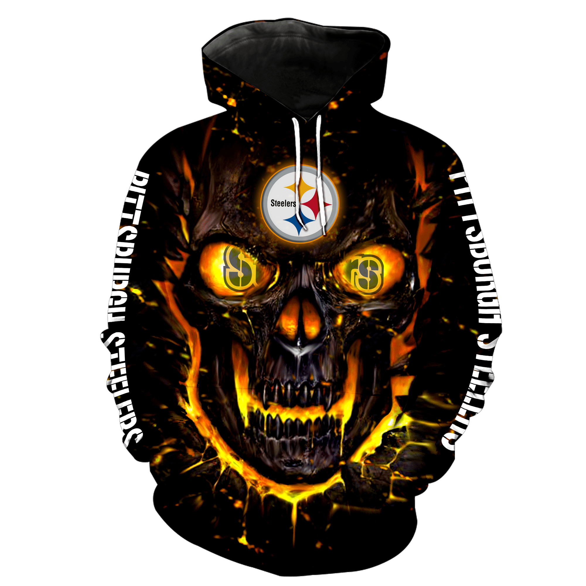 Nfl Skull Pittsburgh Steelers 3D All Over Print Hoodie Nfl Skull Pittsburgh Steelers 3D All Over Print Hoodie