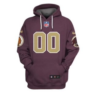 Nfl Washington Redskins Custom Name And Number 3D Hoodie