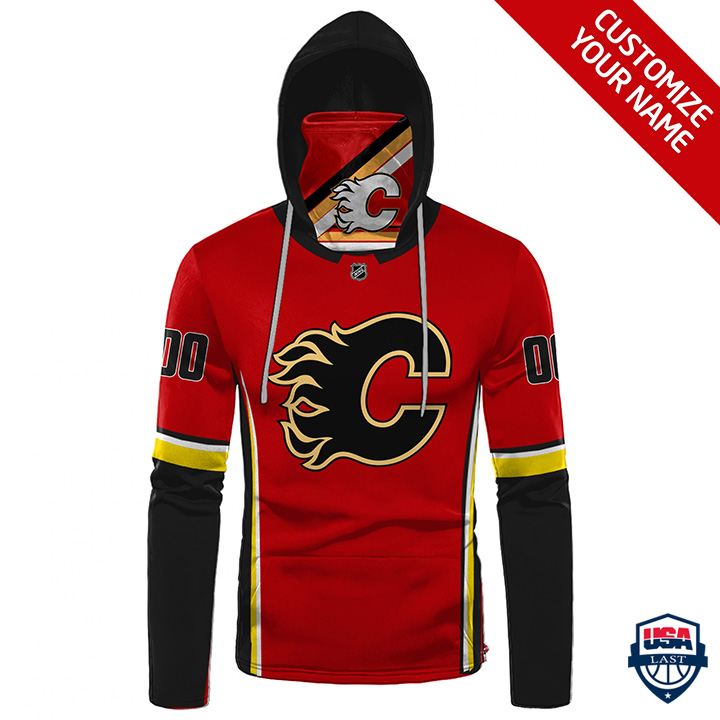 Nhl Calgary Flames Personalized 3D Mask Hoodie Ver 01 Nhl Calgary Flames Personalized 3D Mask Hoodie Ver 01