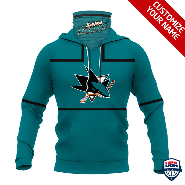 Nhl San Jose Sharks Personalized 3D Mask Hoodie Ver 01 Nhl San Jose Sharks Personalized 3D Mask Hoodie Ver 01