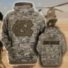 North Carolina Tar Heels Camo Camouflage Style Veterans Hoodie