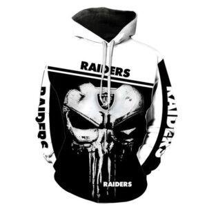 Oakland Raiders Nfl Punisher Skull 3D Hoodie