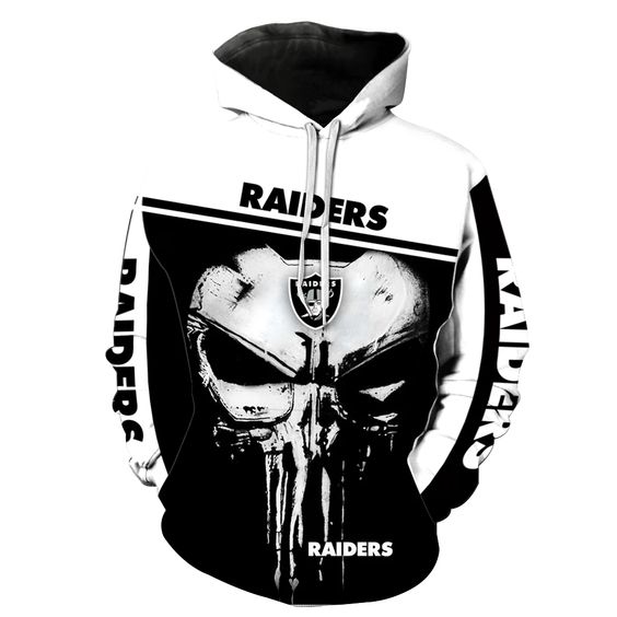 Oakland Raiders Nfl Punisher Skull 3D Hoodie Oakland Raiders Nfl Punisher Skull 3D Hoodie