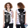 Oakland Raiders Skull Logo Snapback 3D Sleeveless Zip Hoodie