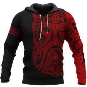 Odin Art Bear Vegvisir 3D Hoodie And Shirt