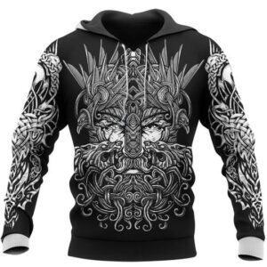 Odin Raven Ulfberht Swords 3D Hoodie And Shirt
