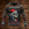 Oh The Naughty List And I Regret Nothing Skull Christmas 3D Hoodie