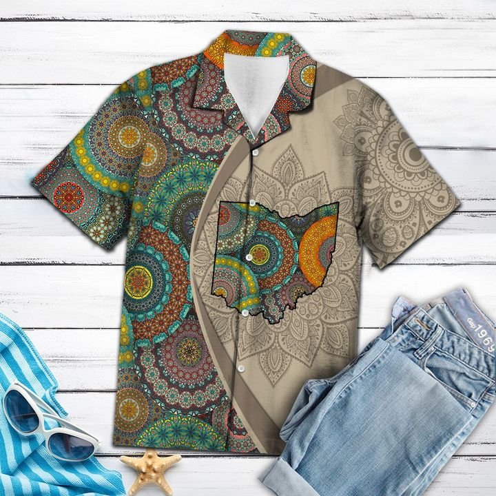 Ohio Mandala Hawaiian Shirt Summer Button Up Ohio Mandala Hawaiian Shirt Summer Button Up