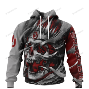 Oklahoma Sooners Skull Personalized Custom 3D Hoodie