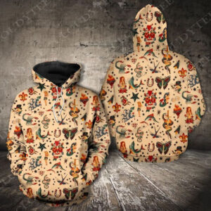 Old School Tattoo 90S Combo 3D Hoodie And Shirts