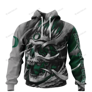 Oregon Ducks Skull Personalized Custom 3D Hoodie