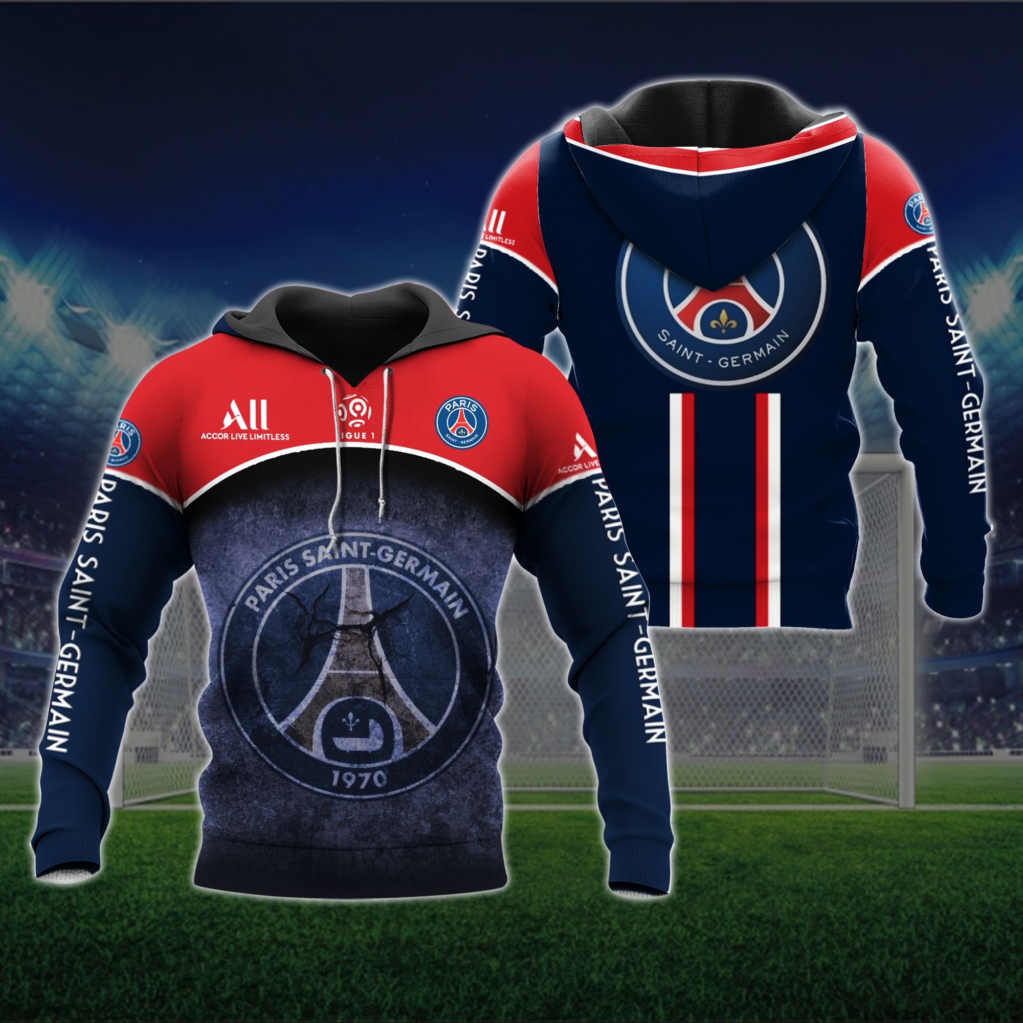 Paris Saint Germain 3D All Over Print Hoodie Paris Saint Germain 3D All Over Print Hoodie