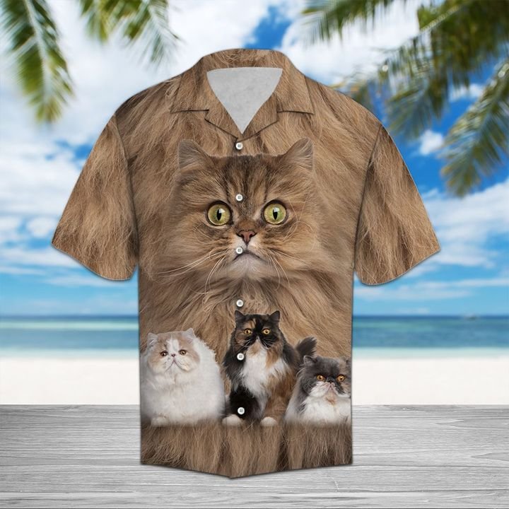 Persian Cat Great Hawaiian Shirt Summer Button Up Persian Cat Great Hawaiian Shirt Summer Button Up
