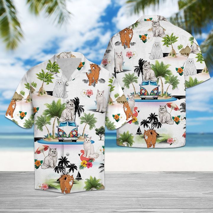 Persian Cat Vacation Hawaiian Shirt Summer Button Up Persian Cat Vacation Hawaiian Shirt Summer Button Up
