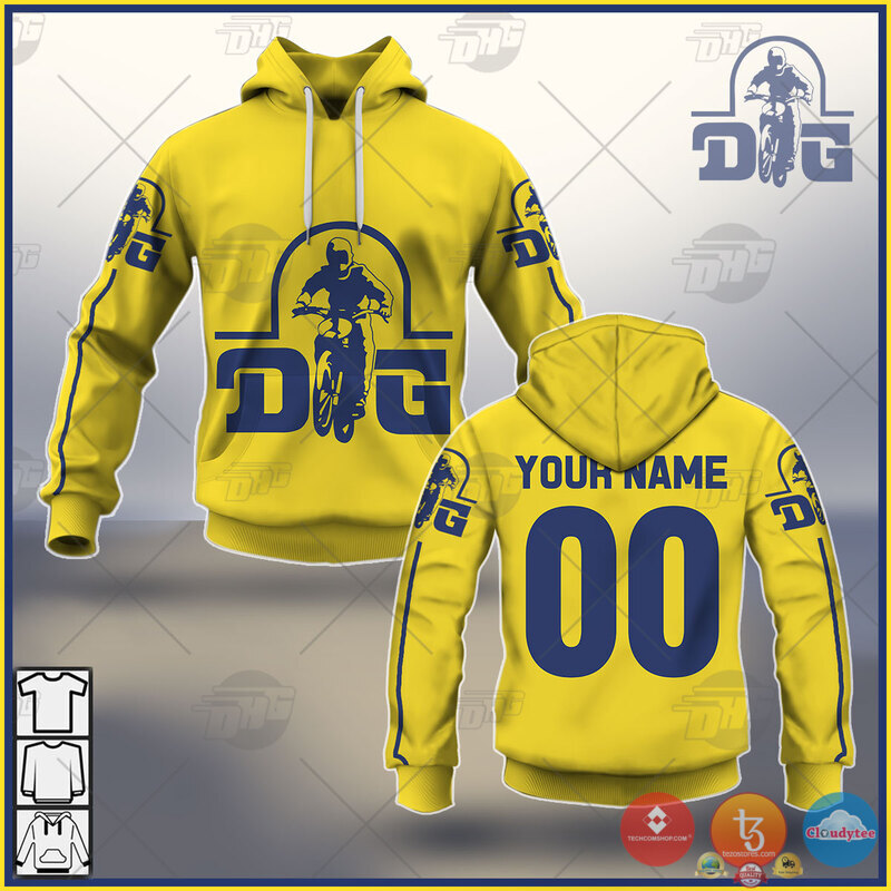 Personalize Bmx Dg Racing Team Yellow 3D Shirt Personalize Bmx Dg Racing Team Yellow 3D Shirt