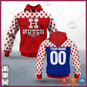 Personalize Hutch Factory Racing Team Bmx Red Blue 3D Shirt