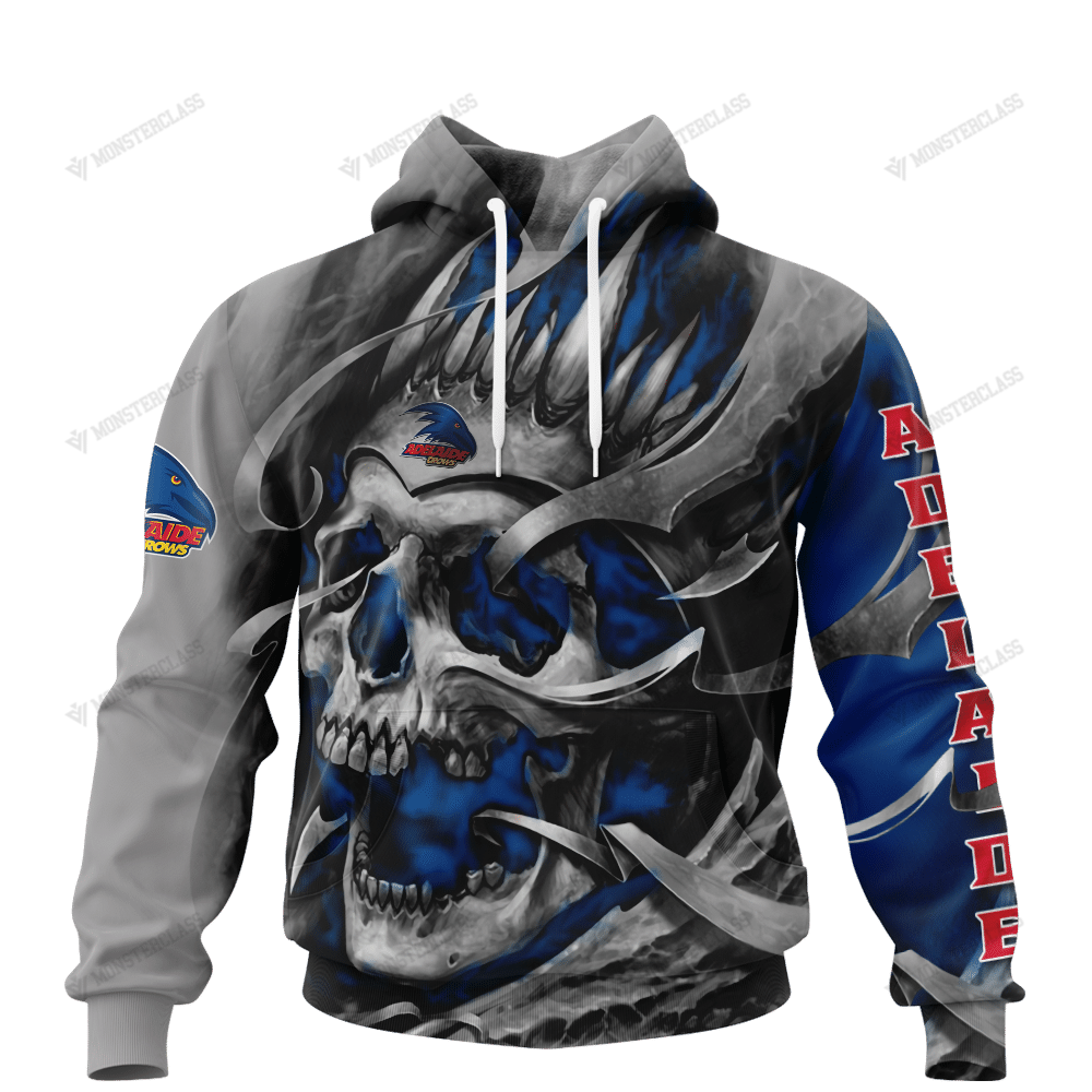 Personalized Adelaide Crows Custom Skull Jersey Hoodie Personalized Adelaide Crows Custom Skull Jersey Hoodie