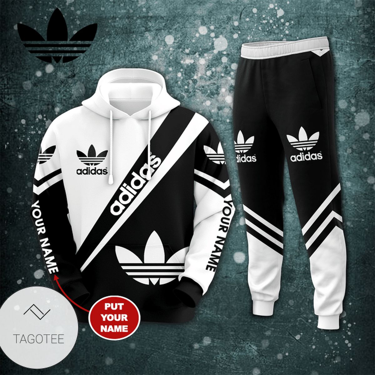 Personalized Adidas Black And White Hoodie And Pants Personalized Adidas Black And White Hoodie And Pants