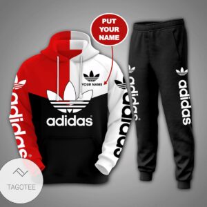 Personalized Adidas Mix Color Red Black And White Hoodie And Pants