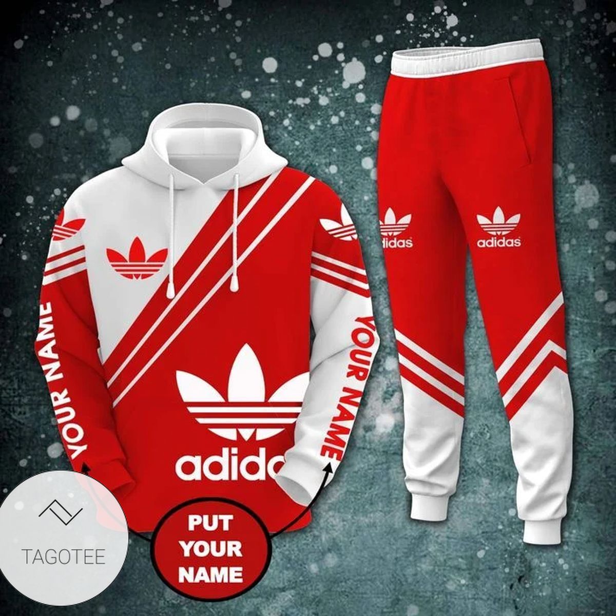 Personalized Adidas Red And White Hoodie And Pants Personalized Adidas Red And White Hoodie And Pants