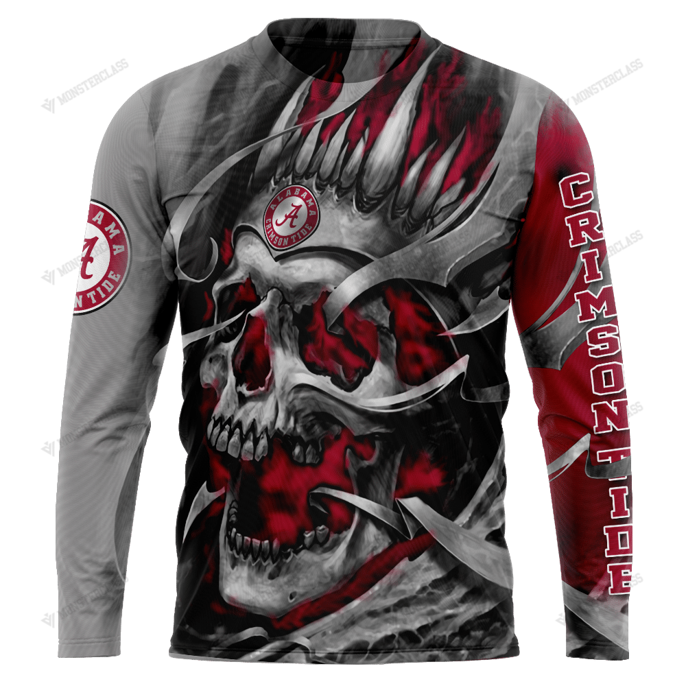 Personalized Alabama Crimson Tide Skull Custom 3D Shirt Personalized Alabama Crimson Tide Skull Custom 3D Shirt
