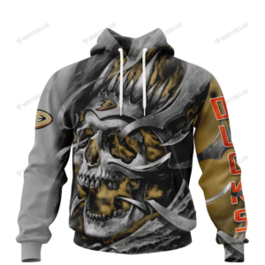 Personalized Anaheim Ducks Custom Skull Jersey Hoodie