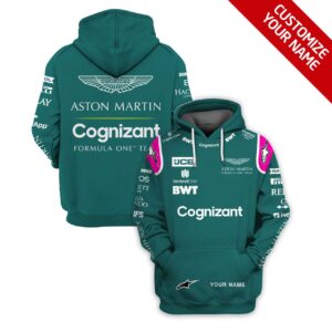 Personalized Aston Martin Cognizant Formula One Team Racing 3D Full Printing Hoodie