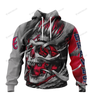 Personalized Atlanta Braves Custom Skull Jersey Hoodie