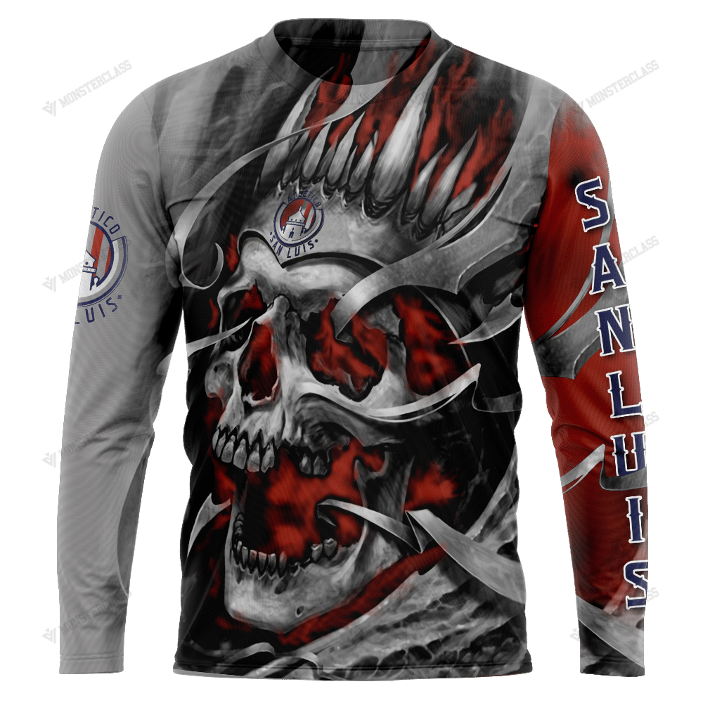 Personalized Atletico San Luis Custom Skull Jersey Hoodie Personalized Atletico San Luis Custom Skull Jersey Hoodie