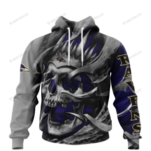 Personalized Baltimore Ravens Custom Skull Jersey Hoodie