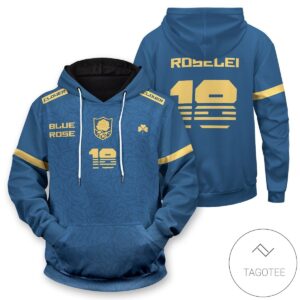 Personalized Blue Rose Uniform Pullover Hoodie