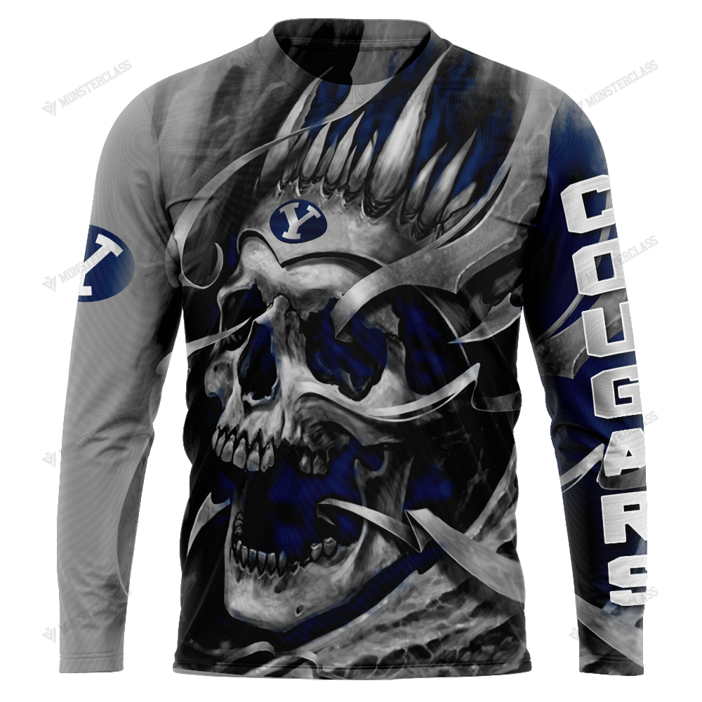 Personalized Byu Cougars Skull Custom 3D Shirt Personalized Byu Cougars Skull Custom 3D Shirt