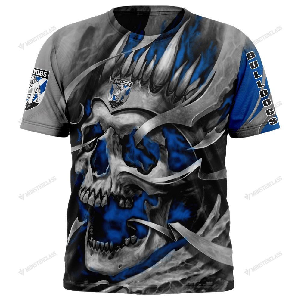 Personalized Canterbury-Bankstown Bulldogs Custom Skull Jersey Hoodie Personalized Canterbury-Bankstown Bulldogs Custom Skull Jersey Hoodie