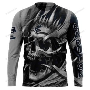 Personalized Carlton The Blues Custom Skull Jersey Hoodie