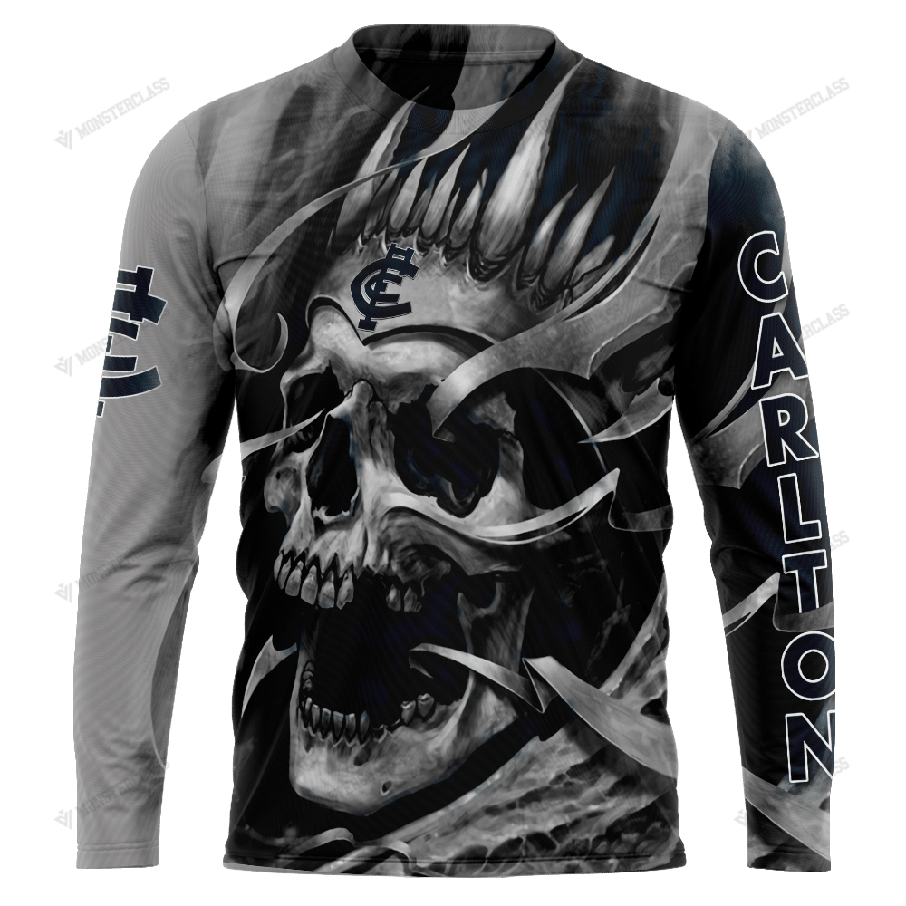 Personalized Carlton The Blues Custom Skull Jersey Hoodie Personalized Carlton The Blues Custom Skull Jersey Hoodie