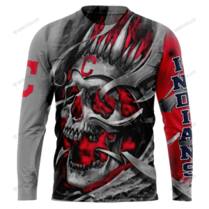 Personalized Cleveland Indians Custom Skull Jersey Hoodie