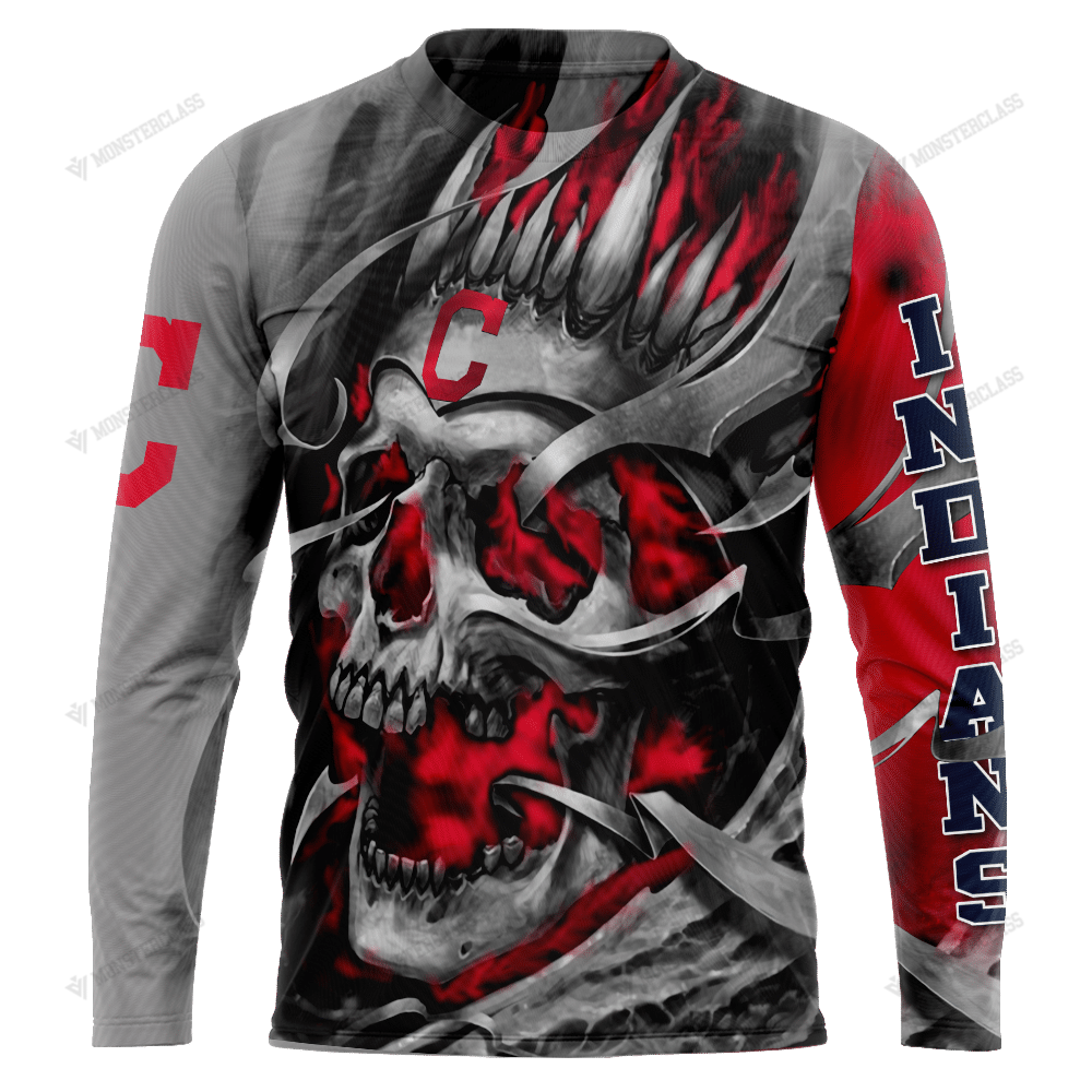 Personalized Cleveland Indians Custom Skull Jersey Hoodie Personalized Cleveland Indians Custom Skull Jersey Hoodie