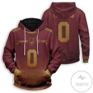 Personalized Crimson Lion Uniform Pullover Hoodie