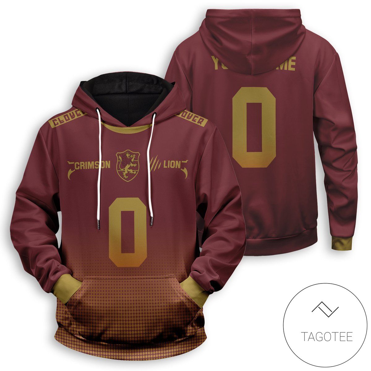 Personalized Crimson Lion Uniform Pullover Hoodie Personalized Crimson Lion Uniform Pullover Hoodie