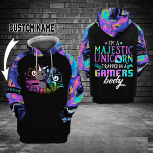 Personalized Custom Name Gamer I’M A Majestic Unicorn 3D Hoodie
