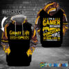 Personalized Custom Name I’M A Gamer Because Punching People 3D Hoodie