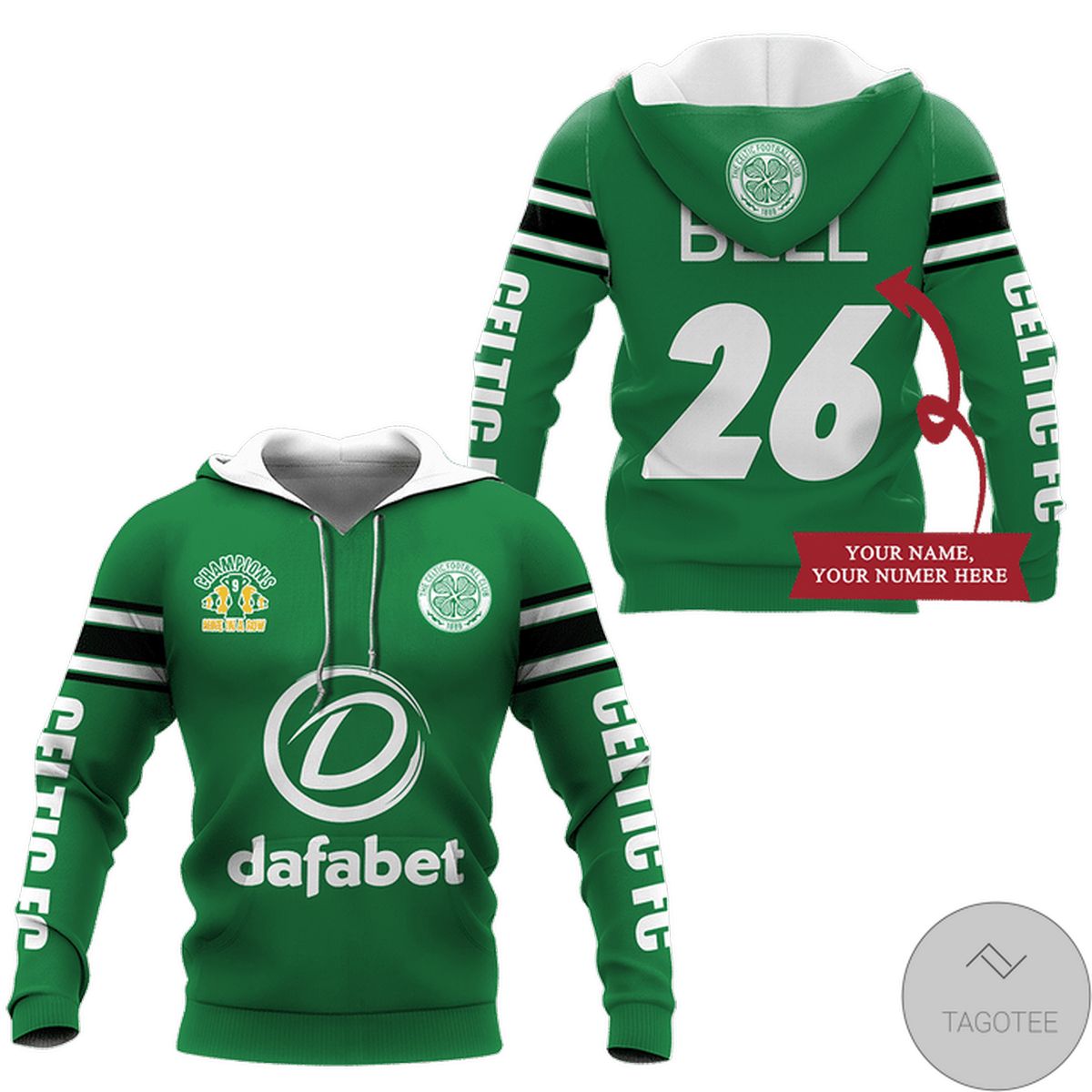 Personalized Dafabet Celtic F.C 3D Hoodie Personalized Dafabet Celtic F.C 3D Hoodie