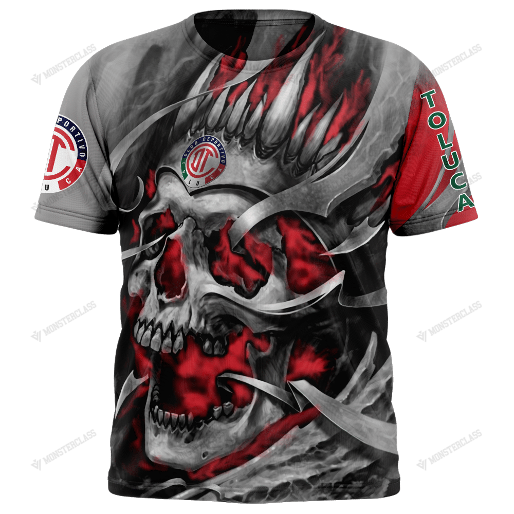 Personalized Deportivo Toluca Custom Skull Jersey Hoodie Personalized Deportivo Toluca Custom Skull Jersey Hoodie