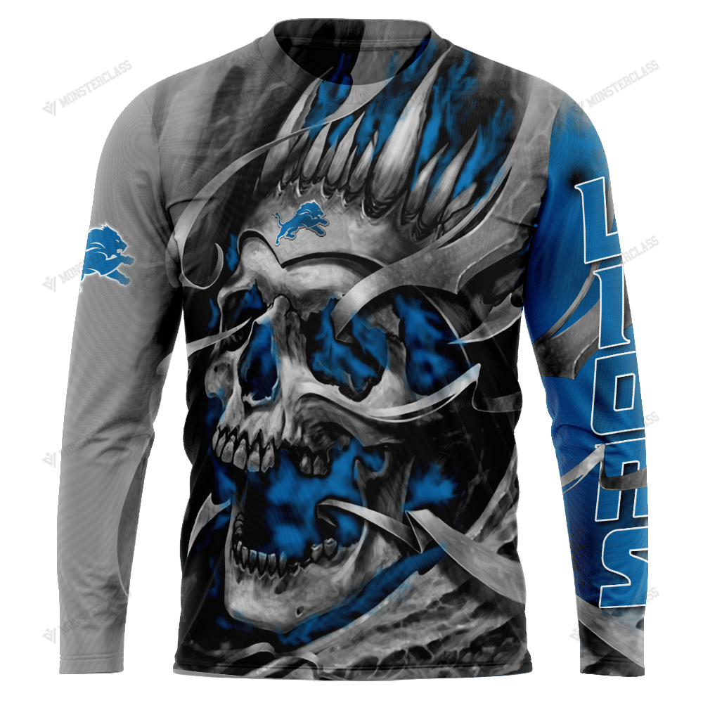 Personalized Detroit Lions Custom Skull Jersey Hoodie Personalized Detroit Lions Custom Skull Jersey Hoodie