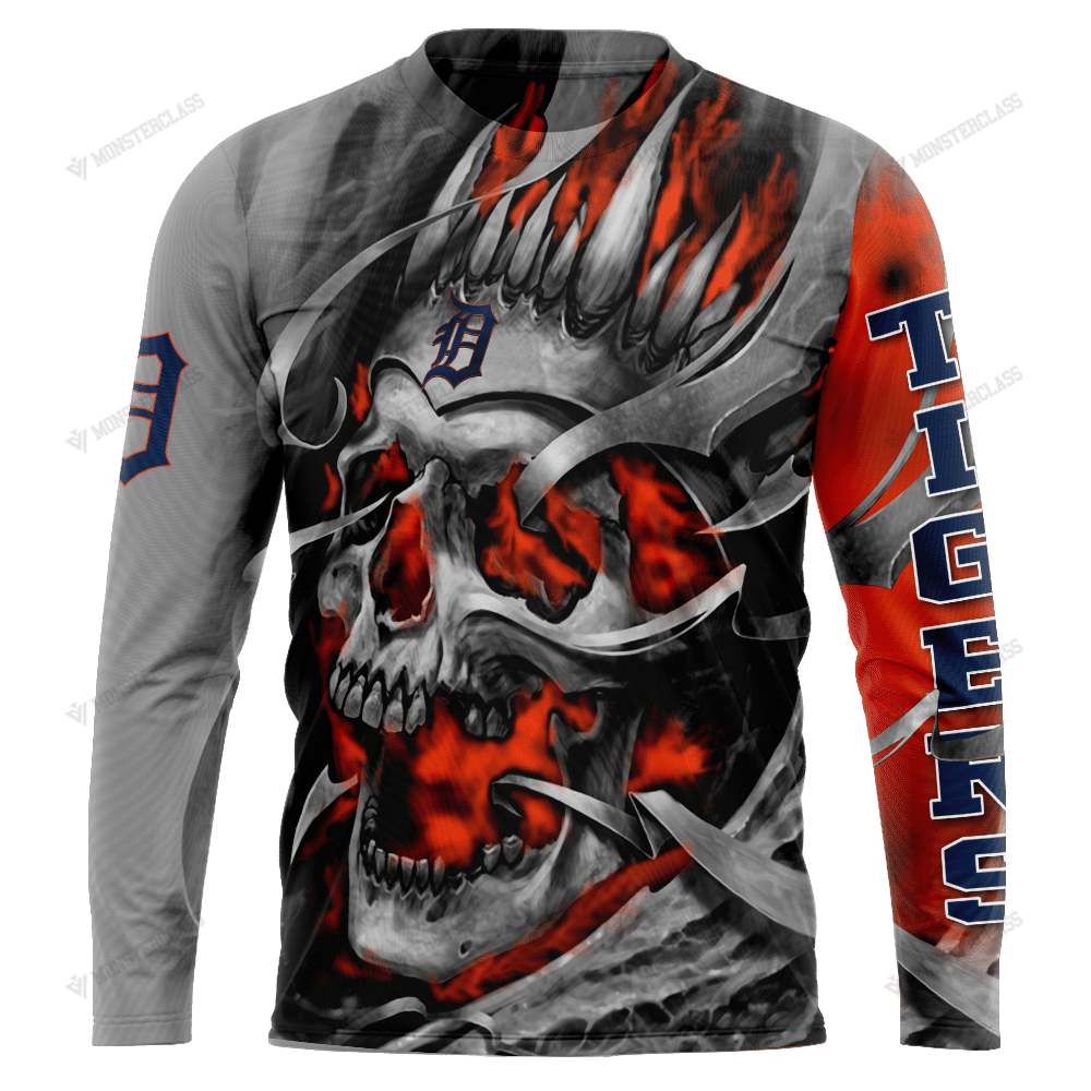Personalized Detroit Tigers Custom Skull Jersey Hoodie Personalized Detroit Tigers Custom Skull Jersey Hoodie
