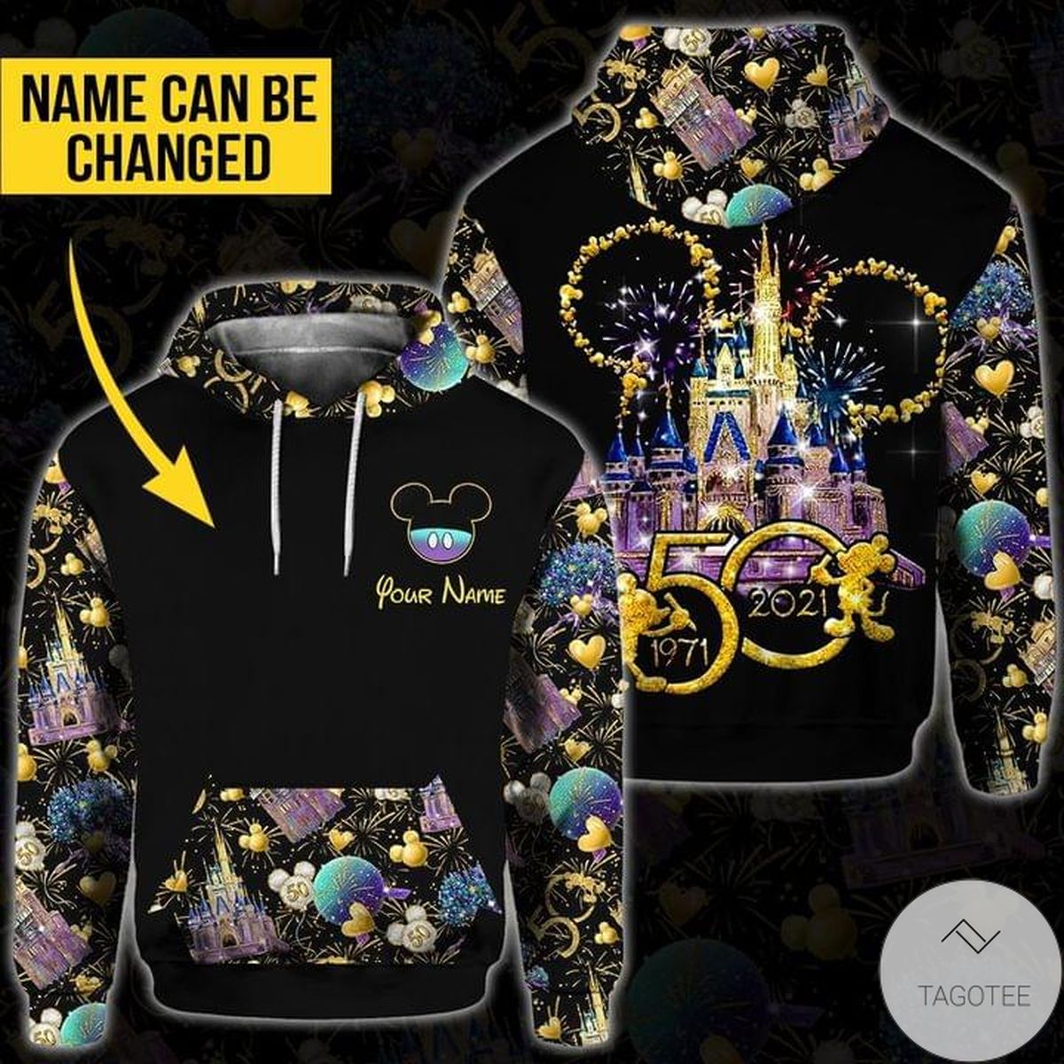 Personalized Disney Castle Mickey Mouse 50Th Anniversary Hoodie Personalized Disney Castle Mickey Mouse 50Th Anniversary Hoodie