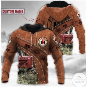Personalized Farmall Ih Leather 3D Hoodie